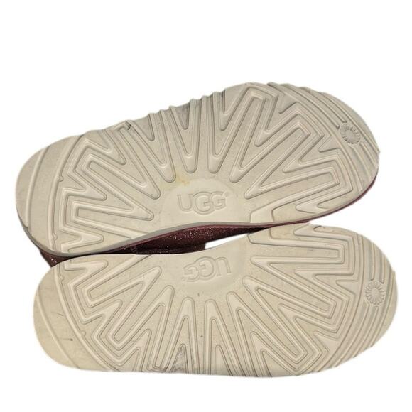 Girls UGG Classic Short II Glitter 1098491K Sheepskin Lined Snow Boot Sz 4 Pink - Picture 5 of 6